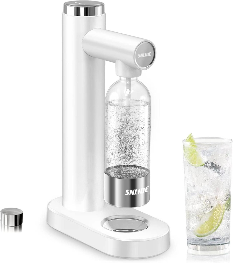 Soda Maker, Soda Water Machine with 1L BPA Free Pet Bottle, Easy to Use, Cute Sticks DIY the Sparkling Water Maker, Compatible with Screw-in 60L CO2 Exchange Carbonator (NOT Included), Home Use
