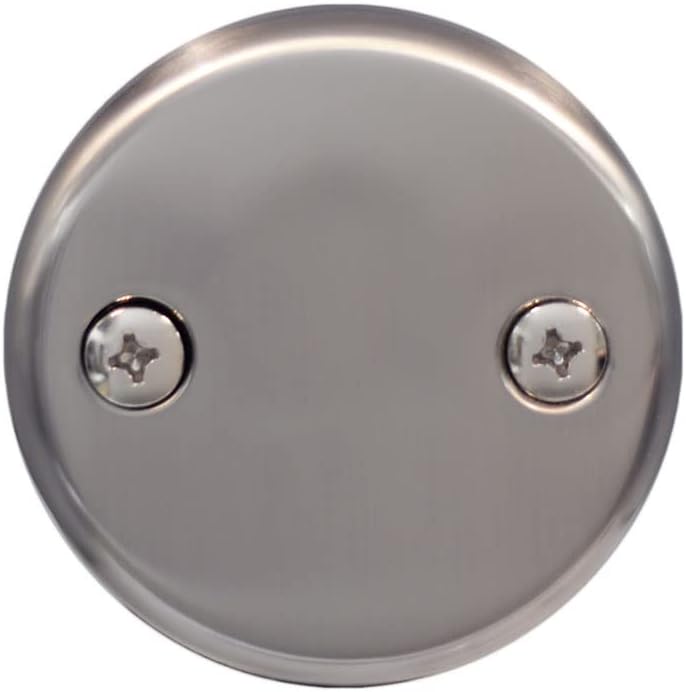 Westbrass 3-1/8" Two-Hole Overflow Face Plate and Screws, Satin Nickel, D329-07