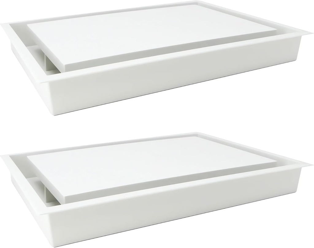 Fittes Framed Wall Vent [Lite], Minimalist ABS Plastic HVAC Air Return Register Cover, Customizable Modern Airflow Solution for Home or Ceiling, 15-Min DIY Install – 10"x14.25" – Cotton White – 2 Pack