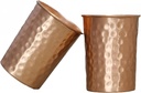AWF Pure Copper Hammered Water Tumbler Glass, 8 fl oz, Handmade Mixed Drinkware, Ayurveda Copper Yoga Tumblers, Easter Gift, Baptism Keepsake, Set of 2 (Rose Gold)