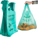 Stock Your Home Eco Grocery Bags Disposable T-Shirt Thank You Bag with Handles for Supermarket, Groceries, Produce, Shopping