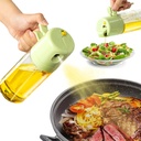 Oil Sprayer for Cooking, 18.6oz/550ml 2 in 1 Olive Oil Dispenser Bottle for Kitchen, Oil Mister Spray Bottle for Cooking, Air Fryer, Salad, Frying, BBQ (Green)
