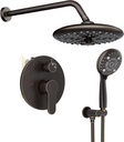 SR SUN RISE Shower Faucet - Multifunctional High Pressure Shower Head System with Handheld Shower Head Fixtures - Valve Included (Oil Rubbed Bronze, 10 inch)