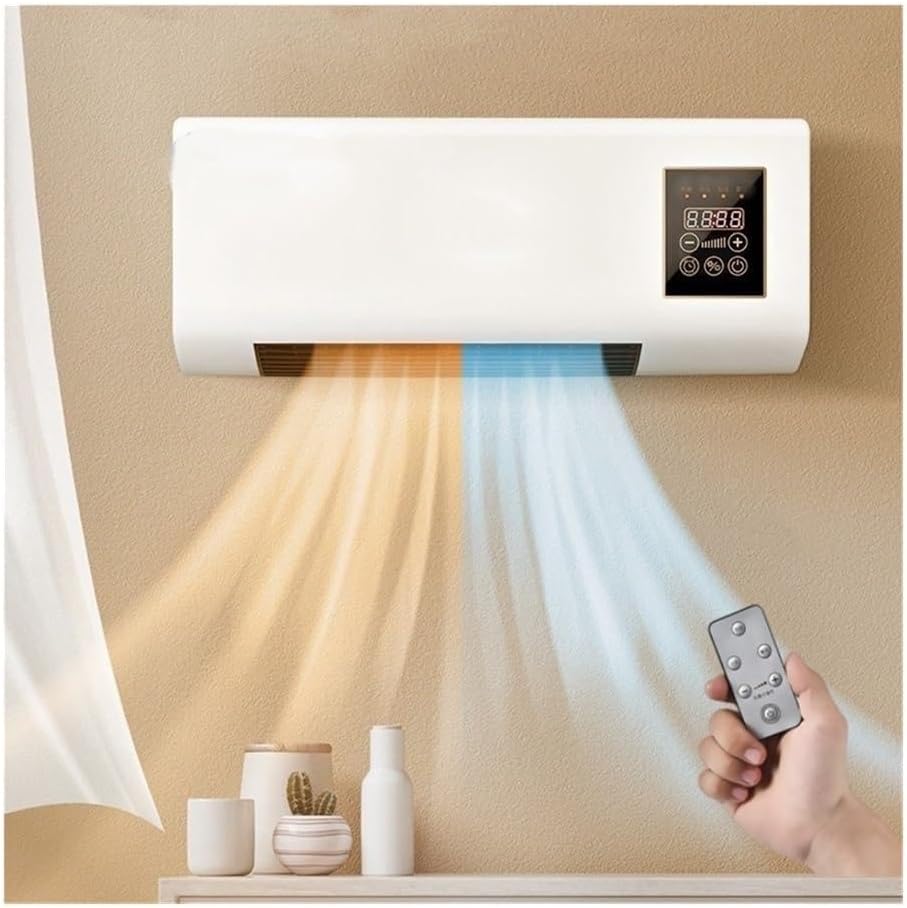 Wall Mounted Hot and Cold Air Conditioner with Remote Control, Portable 2 in 1 Air Conditioner with Timer Control, Ductless Air Conditioner for Bedroom, Living Room, Office