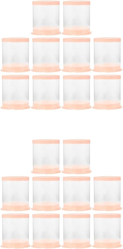LUOZZY 20 pcs Mini Plastic Round Cake Box with Clear Lids for Desserts Mini Cake Carrier Transparent Cake Packaging Box for Small Treats