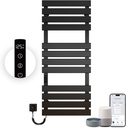 Electric Towel Warmer,51 * 22 inches WiFi Towel Warmer Rack for Bathroom,492W Wall Mounted Electric Towel Rack with Timer and LED Indicator,Black Left Heated Towel Rack