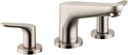 hansgrohe Focus Modern 2-Handle 16-inch Wide Roman Tub Filler Freestanding Bathtub Faucet in Brushed Nickel, 04365820