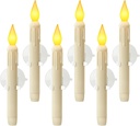 6 Pcs Sensor Dawn to Dusk Window Candles, Flickering Battery Candles for Windows, Ultra Bright Fake Candle Lights with Suction Cup, Led Candlesticks for Xmas Home Decor, Warm Yellow Light