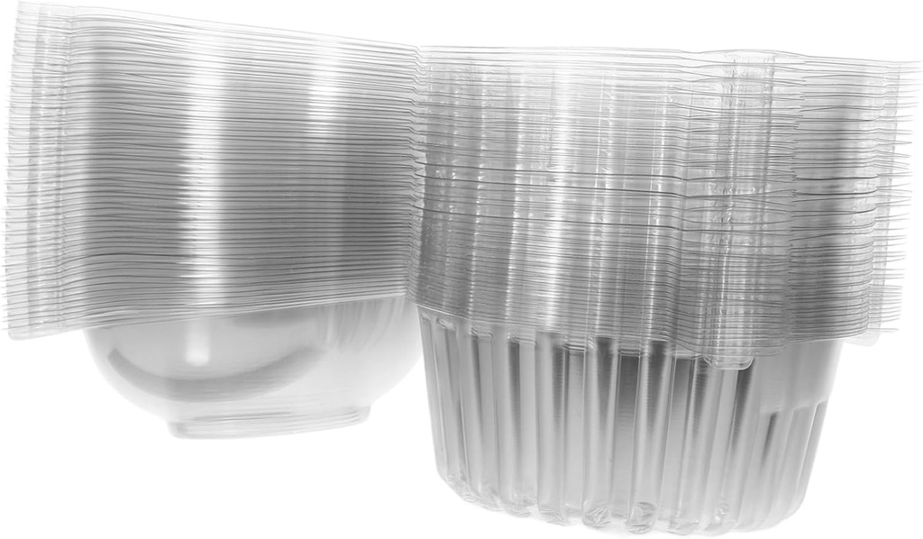 50Pcs Clear Cake Storage Container Dessert Boxes for Cupcakes Muffins Treats Packaging for Parties Weddings Showers