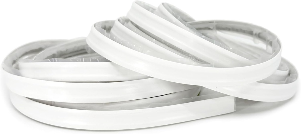 InstaTrim New & Improved Self-Adhesive Caulk Trim, 1/2" x 10', 2-Pack, Flexible, Waterproof, Stain Resistant for Bathroom, Floors, Walls, DIY Project, White