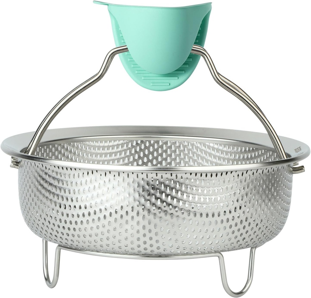 Vegetable Steamer Basket for Perfect Dumpling & Food Cooking - Stainless Steel Steamer Insert for 6 Qt Pot