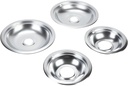 Whirlpool W10278125 Round Electric Range Burner Drip Bowls, Finish, Chrome