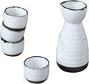 Sake Set, Saki Cups，Crafts Cup Ceramic Sake Set，Sake Set Japanese Sake Cup Set Traditional Pottery Ceramic Cups Crafts Wine Glasses 5 Piece Design Porcelain