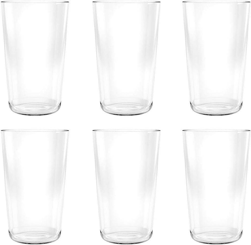 TarHong Simple Jumbo Glass, Clear, 21.4 oz, Premium Plastic, Set of 6