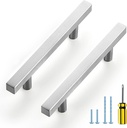 Ravinte Brushed Nickel Cabinet Handles 30 Pack 3-1/2 inchSatin Nickel Square Cabinet Pulls Silver Hardware for Kitchen Cabinets 6 inch Overall Length Stainless Steel Drawer Pulls