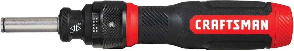 CRAFTSMAN Ratcheting Screwdriver, SpeedDrive, 2” Double Ended Bits Included, Handle Holds Up To 6 Bits (CMHT68129)