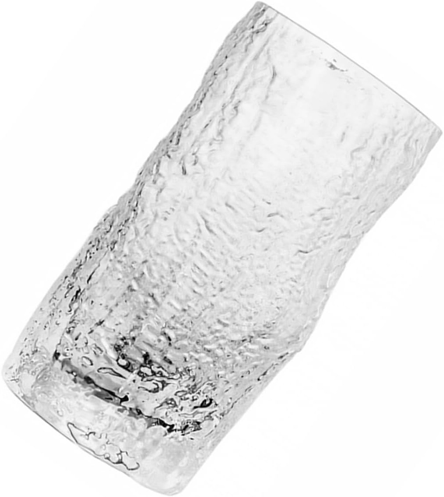 1pc Ribbed Glass Cup for Juice and Milk Stylish Beverage Drinking Glass for Home Office Bar Smooth Rim Quality Option