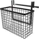 PRETYZOOM Hanging Wire Basket for Cabinet Door Black Kitchen Storage Holder for Seasoning Bottles Vegetables and Fruit Easy to Install Nail Design Space-saving