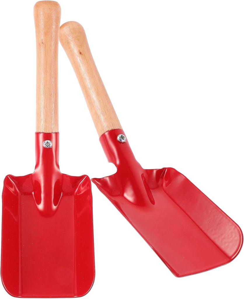 LUOZZY 2Pcs Gardening Shovels Metal Garden Spade Small Shovel Garden Tools for Soil Planting Digging Transplanting