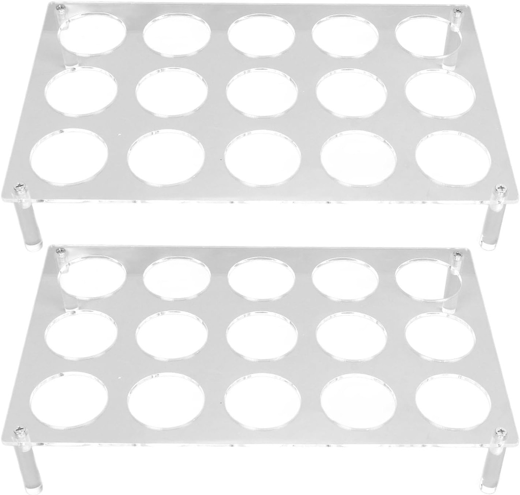 15 Slots Flat Countertop Coffee Pod Holder, Acrylic Material Coffee Capsule Storage Tray, Easy Installation Space Saving Design, for Homes Offices Kitchens, 2 Sets YX037