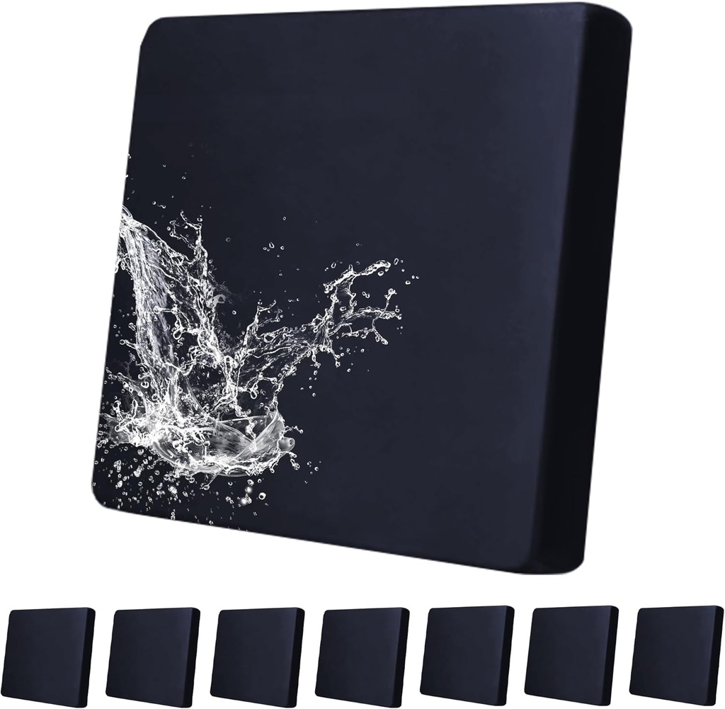 8Pcs Outdoor Cushion Covers Patio Cushion Covers Cushion Covers for Outdoor Furniture Stretch Patio Cushion Covers Replacement Waterproof (Cover Only) (Navy)