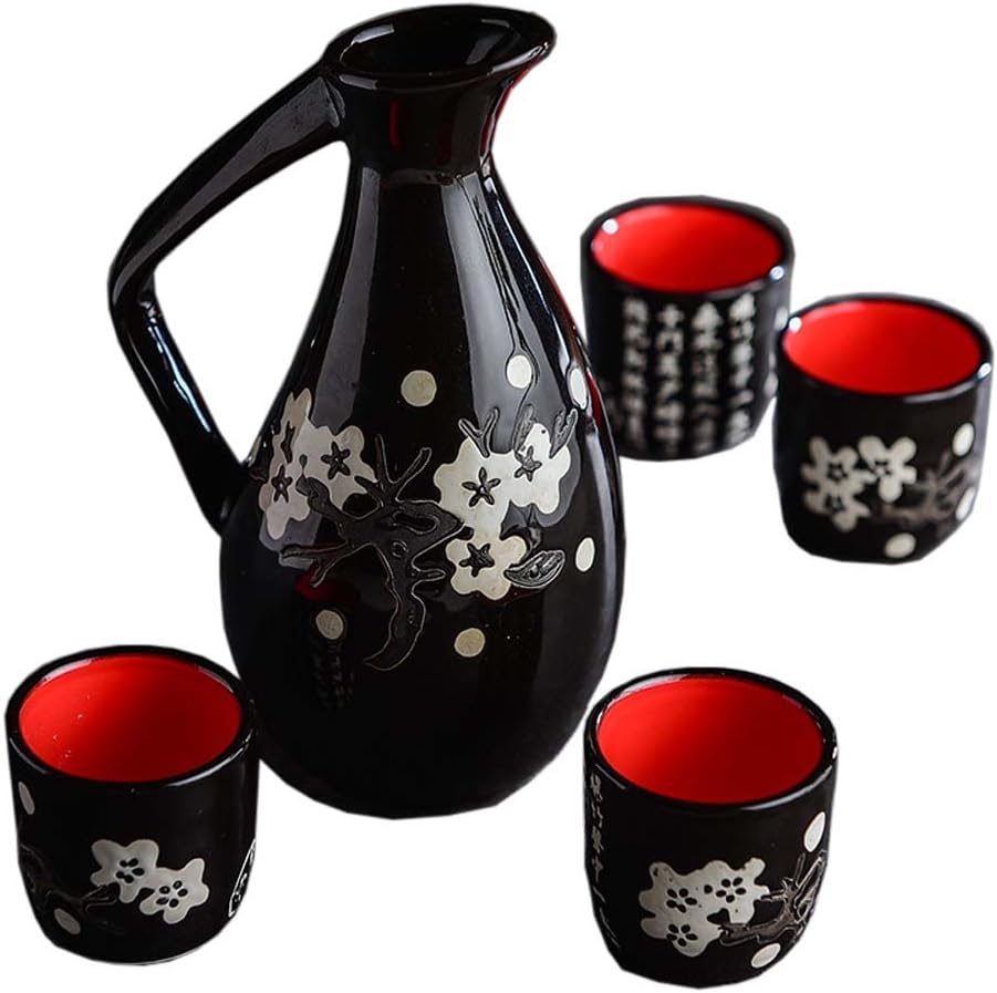 Japanese Style Ceramic Sake Sets Wine Cups Crafts for Japanese Cuisine, A