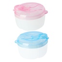 2pcs Portable Three-Compartment Powder Dispenser for Go Feeding Compact Travel Container and for Snacks and Formula Storage