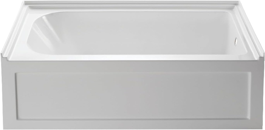 Aqua Eden VTAP6032R21A 60-Inch Anti-Skid Acrylic 3-Wall Alcove Tub with Right Hand Drain Hole, White