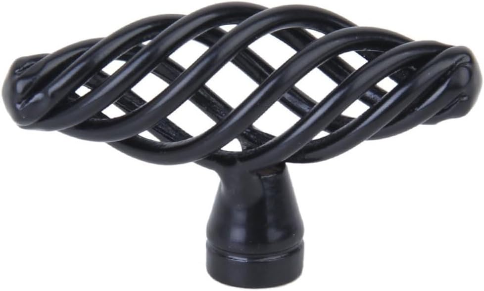 Healifty 1pcs Cupboard Cage Drawer Knob Vintage Design Kitchen Black Style Door Cabinet Spiral Handle