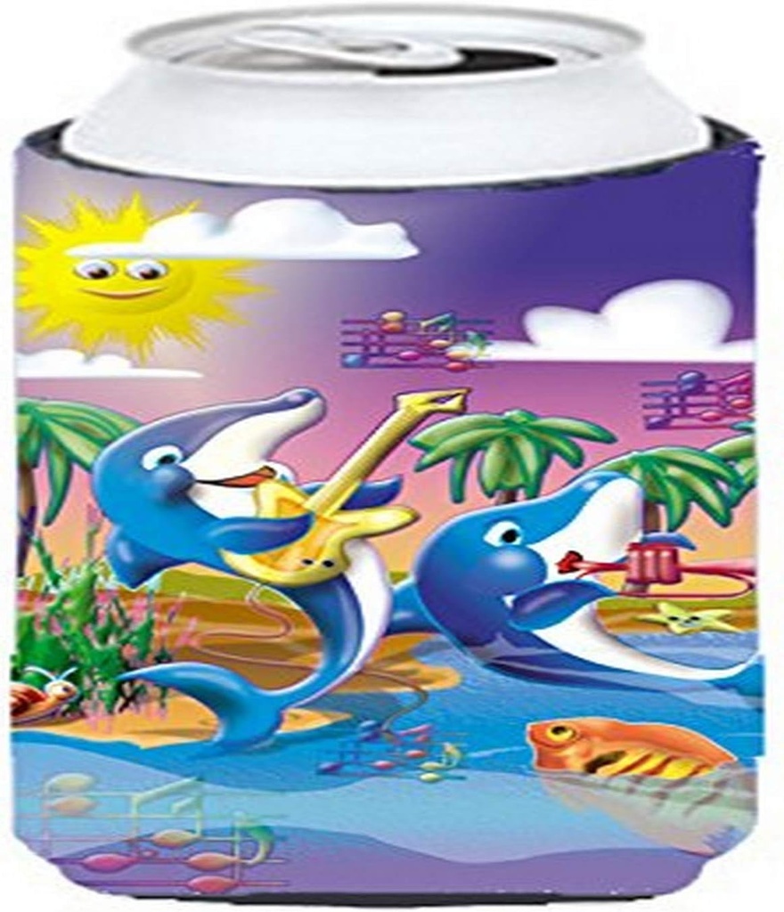 Caroline's Treasures APH2485TBC Dolphin's Playing Music Tall Boy Hugger Can Cooler Sleeve Hugger Machine Washable Drink Sleeve Hugger Collapsible Insulator Beverage Insulated Holder
