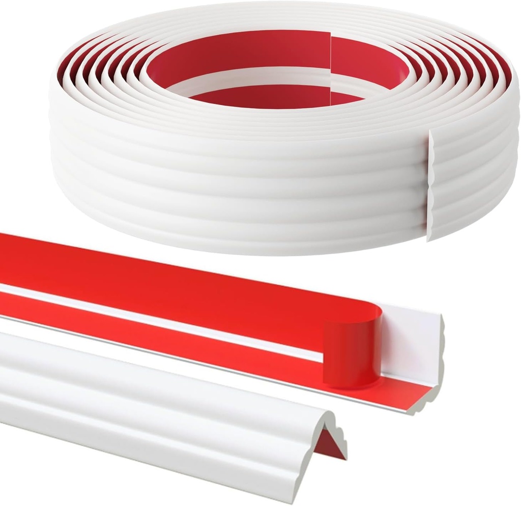 40FT Flexible Wall Corner Protector Moulding Trim, Peel and Stick Inside & Outside Wall Corner Guards Edge Protector,Self Adhesive Molding Trim Strip for Edge Ceiling