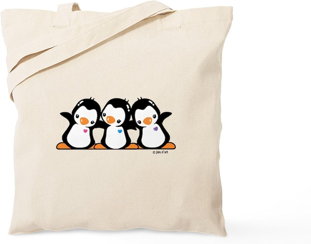 CafePress Penguins Tote Bag Reusable Natural Beige Canvas Shopping Bag