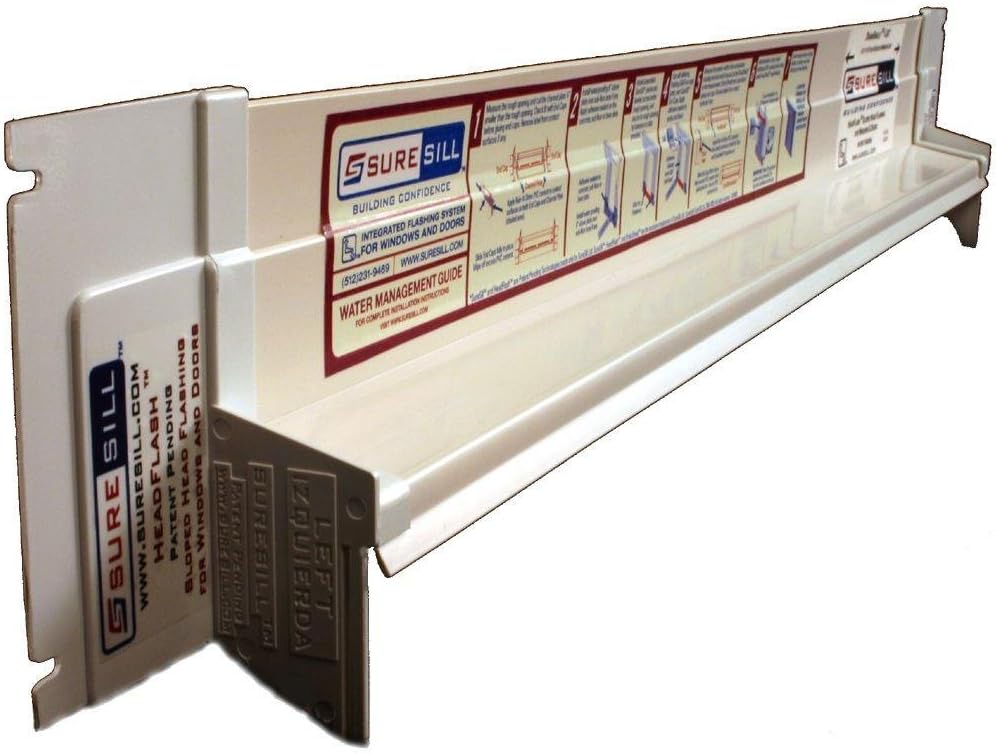 1-3/8 in. x 42 in. HeadFlash White PVC Sloped Head Flashing for Door and Window Installation (Complete Pack)