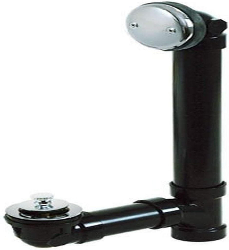 EZ-FLO 1-1/2 Inch Schedule 40 ABS Lift and Lock One-Hole Bath Waste Drain, Plastic Tubular with Zinc Drain, 35291