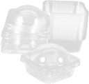 Garneck 50pcs Cupcake Storage Boxes Bulk Round Blister Packaging Boxes Macaroon Square Base for Snacks