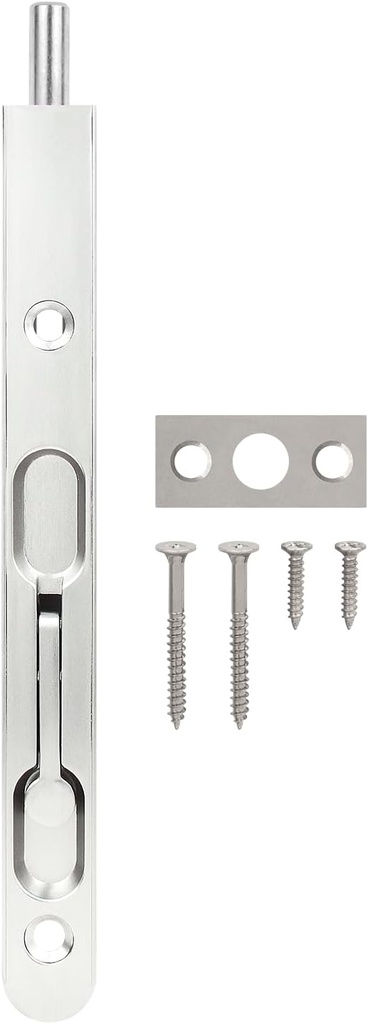 Nuk3y Heavy Duty 7-inch Flip Flush Bolt (Satin Nickel)