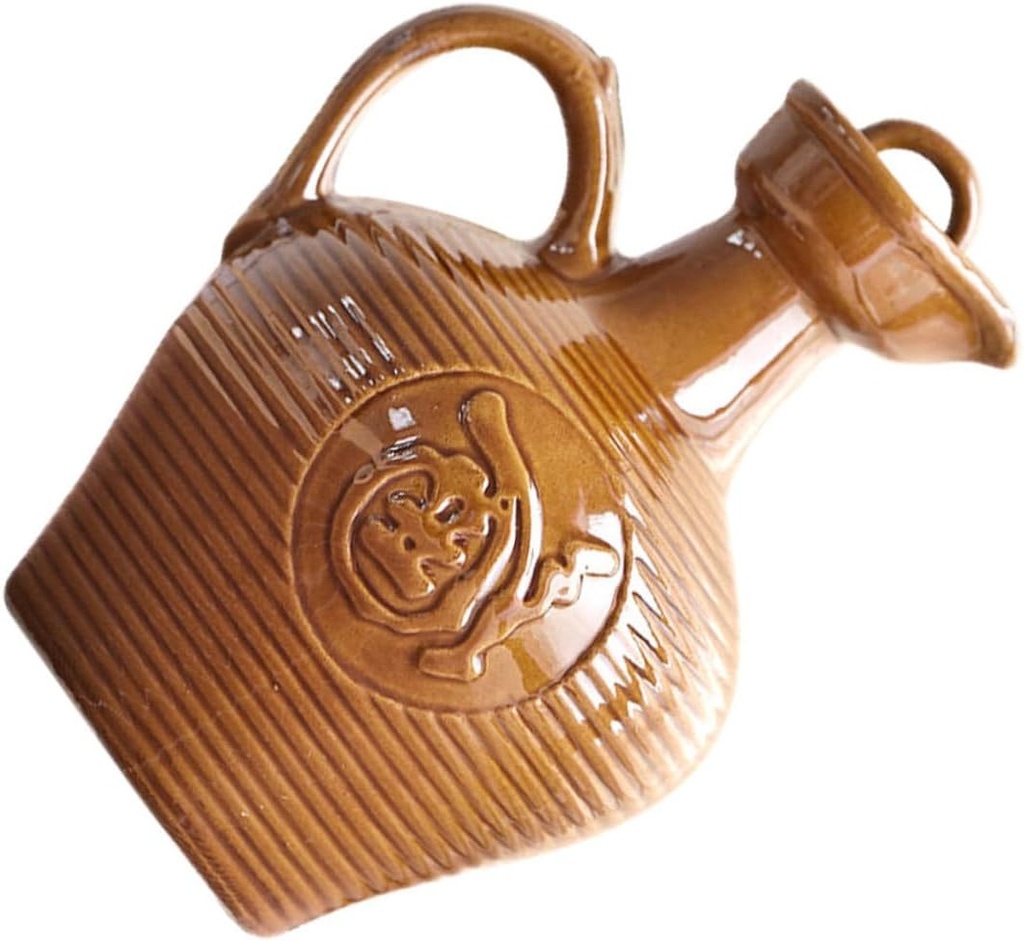 Mikinona Ceramic Wine Jug with Handle Multi-function Portable Wine Kettle for Home Decor High Temperature Resistant for Hotels and Restaurants Jin Capacity