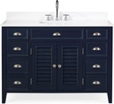 Benton Collection 46.5" Zapate Contemporary Navy Blue Bathroom Sink Vanity with Quartz Top NB-4485QT-46.5