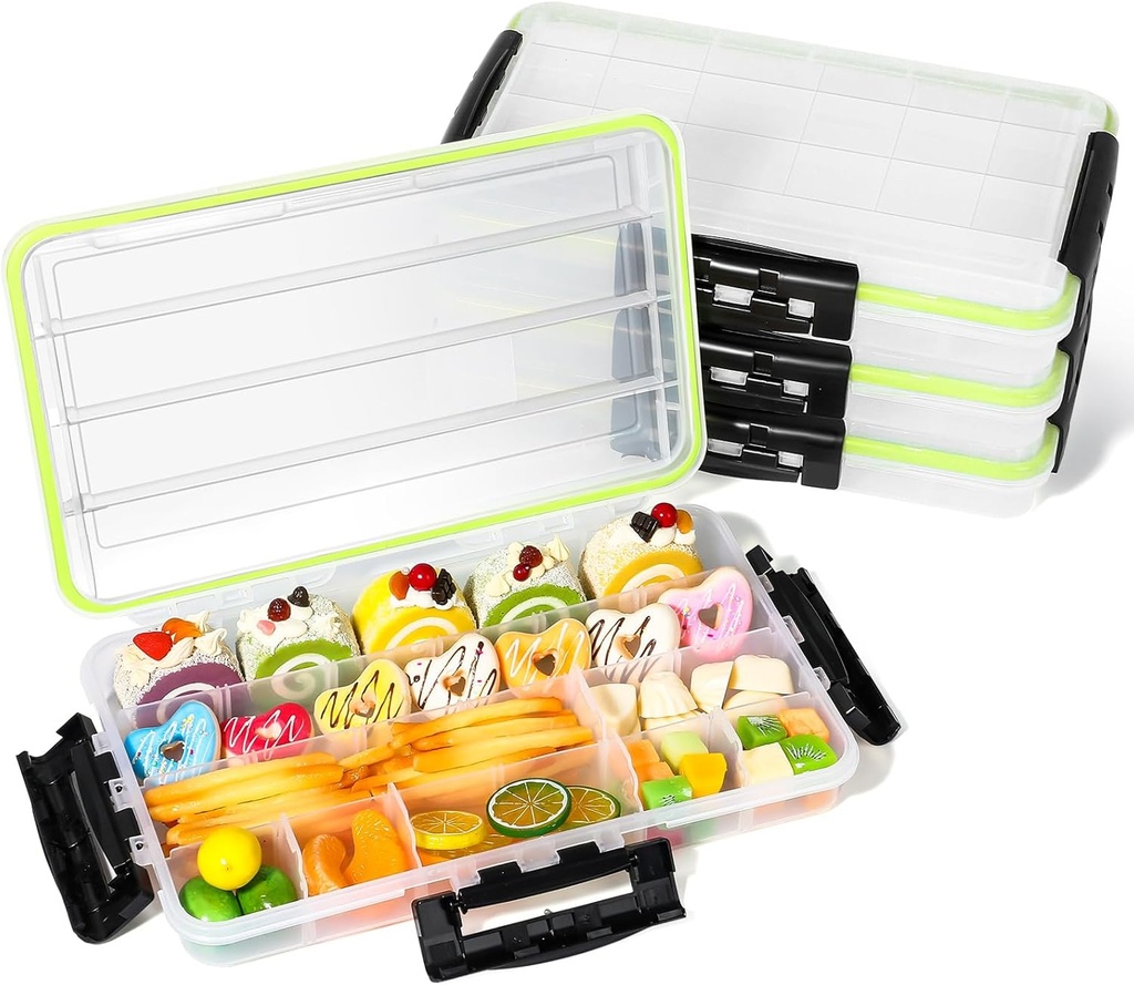 Baderke 4 Pcs Snackle Box Waterproof Charcuterie Containers Box with Lid Keeps Snacks Fresh Removable Divided Serving Tray Travel Snack Container for the Boat, Beach, Picnics