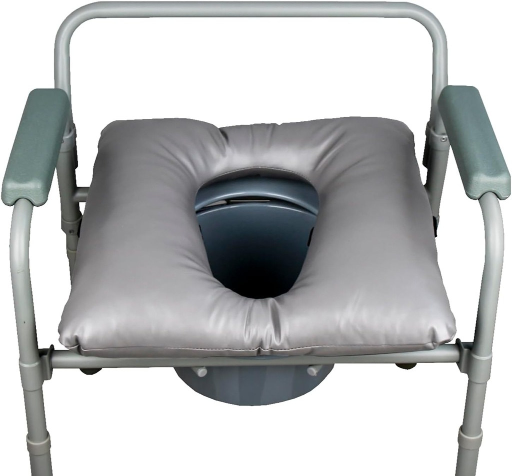 Bedside Soft Commode seat Cushion, Thick Pad PU Cover with Fixing Straps for Commode Chair, Washable Toilet Seat Cushion Warmer for Elderly Adults