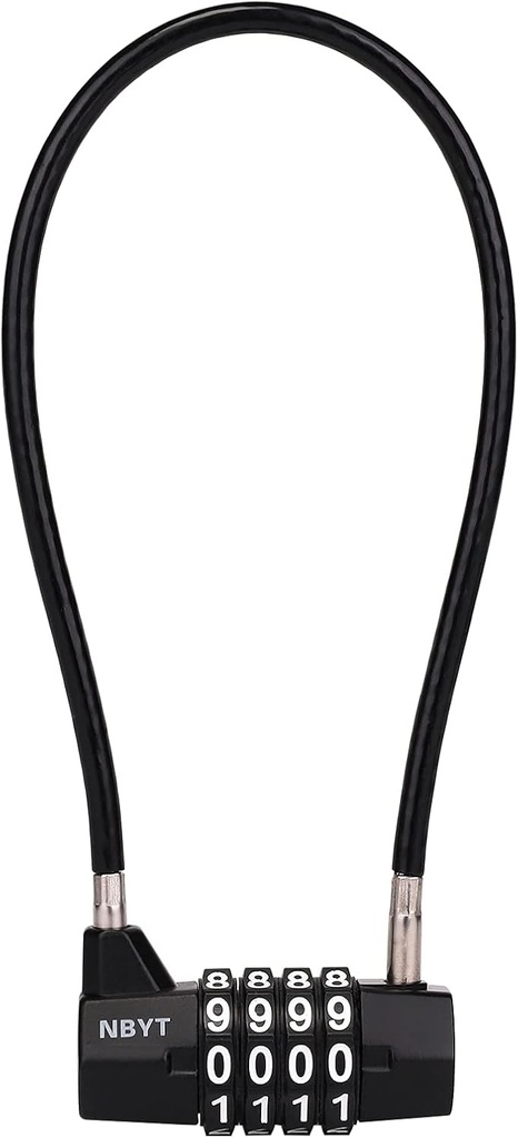 ‌4-Digit Cable Locks with Combination - Heavy Duty Outdoor Gate Lock for Fence, Cabinet,Refrigerator ，Dumpster,lockers,Gym,Toolbox,case, hasp Storage,Sheds