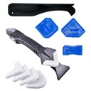 3 in 1 Silicone Caulking Tools（Stainless Steelhead）, Sealant Finishing Tool Grout Scraper, Reuse and Replace 5 Silicone Pads, Great Tools for Kitchen Bathroom Window, Sink Joint