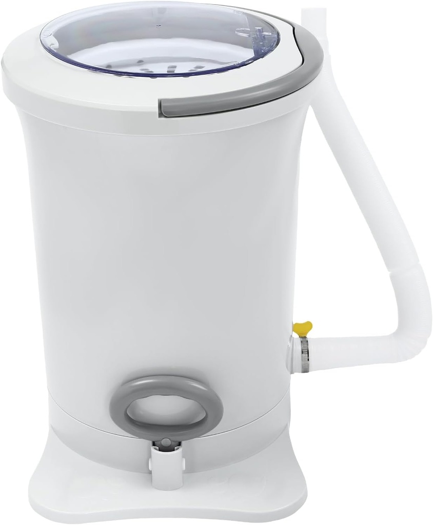 3.17Gal Capacity Manual Clothes Dehydrator, Portable Spinner Dryer Extractor Wringer with 4.9ft Drain Hose for Apartments Dorms Travel Small Spaces and Daily Home Use