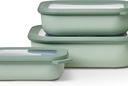 Mepal – Multi Bowl Cirqula 3-Piece Set – Food Storage Container with Lid - Suitable as Airtight Storage Box for Fridge & Freezer, Microwave Container & Servable Dish - 500, 1000, 2000ml - Nordic sage