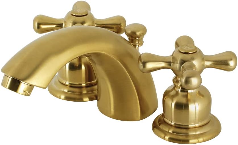 Kingston Brass KB947AXSB Victorian Mini-Widespread Bathroom Faucet, Brushed Brass 4.44 x 3.38 x 2.06