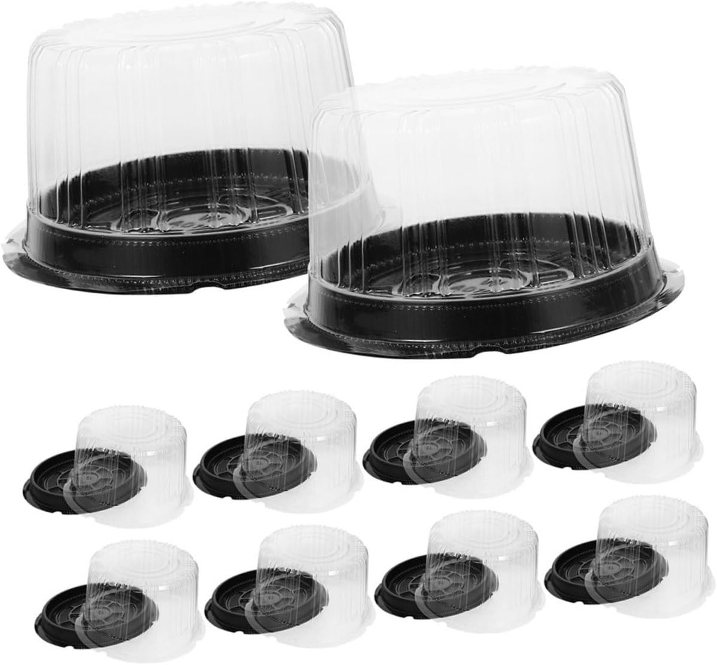 GARVALON 25pcs Cake Boxes with Lids Mousse Cake Carriers for Party Lightweight Transparent Containers for and Freshness Preservation