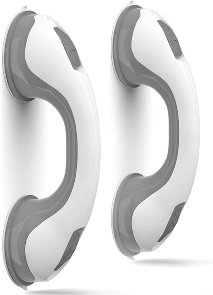 NL'AAHCÉ Grab Bars for Shower Heavy-Duty (2Pack) 12-Inch ADA Compliant Grab Bar for Seniors Shower Handles for Elderly Suction Handicap Safety Handrail for Bathroom Bathtubs Toilet Tiles Glass