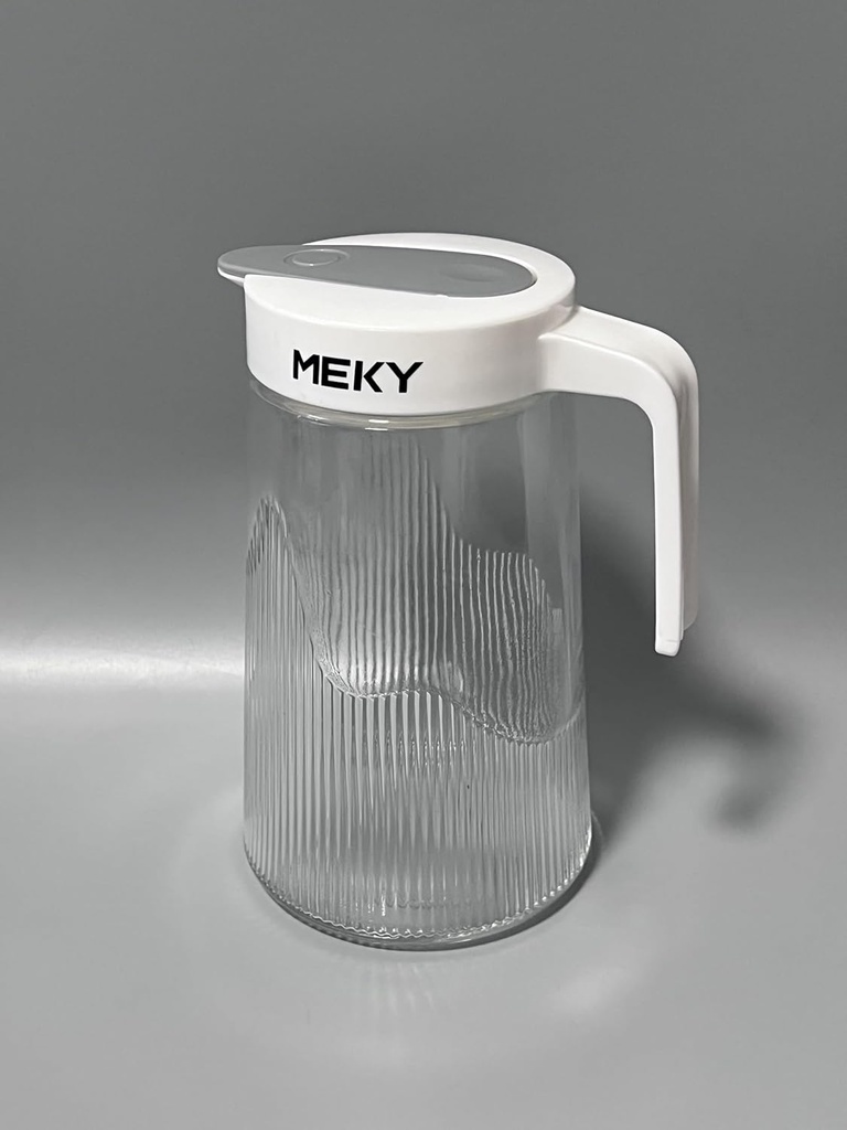 MEKY Kettle 1.2 Liter Glass Pitcher for Fridge, Glass Carafe for Hot/Cold Water, Iced Tea Pitcher
