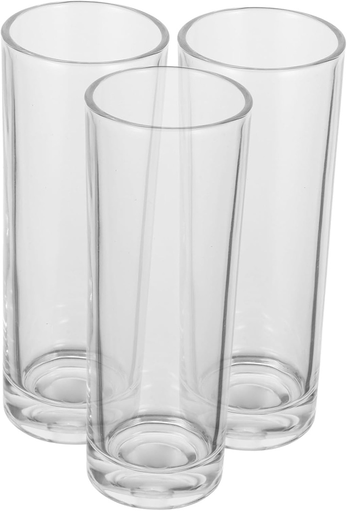 3pcs Glass Drinking Glasses Water Cup Milk Cup Beverage Glassware Modern Bar Water Tea Decorative Glass for Home Office Party