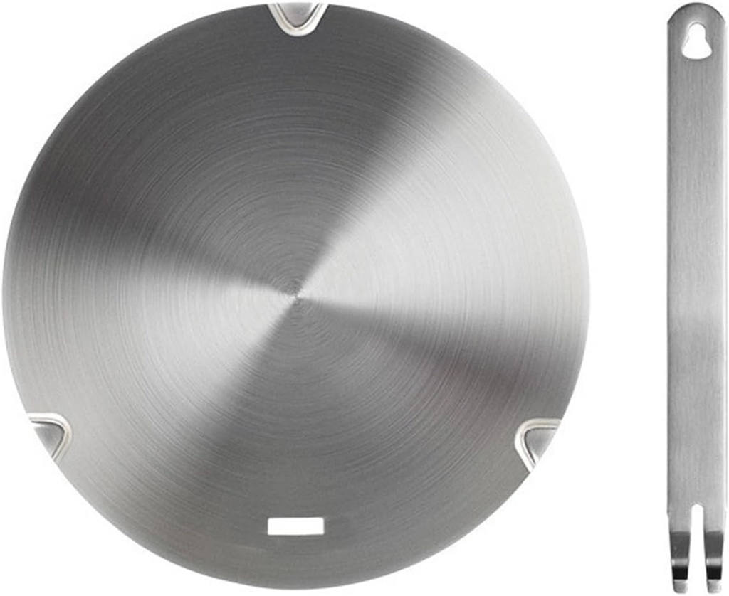 Heat Conduction Plate Heat Diffuser Induction Hob Plate Coating Thawing Plate Double-Sided Non-Slip Thermal Conductive Plate for Cooker Gas Hob(22cm), Silver